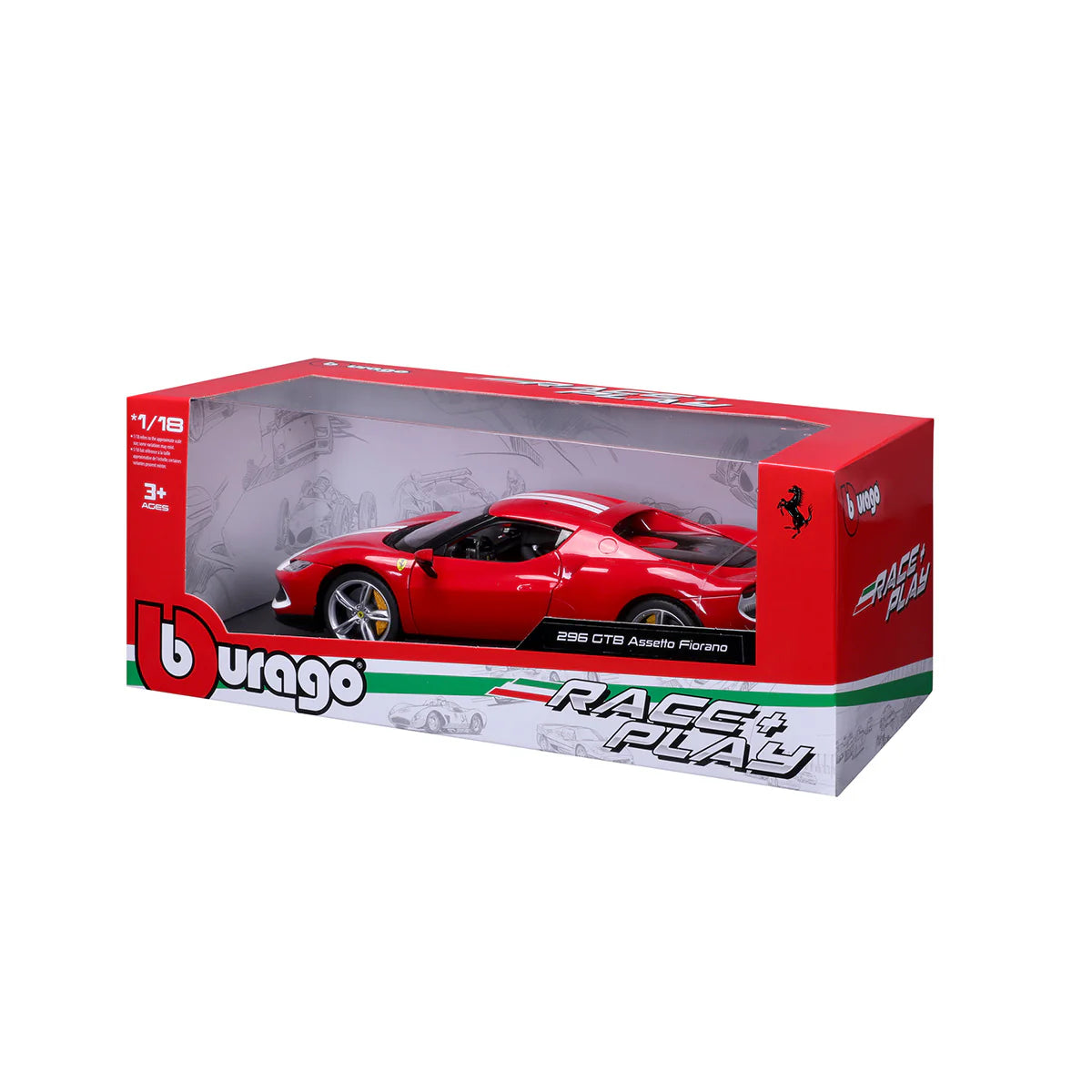 Bburago Ferrari R&P 296 GTB Assetto Fiorano 1:18 Rot