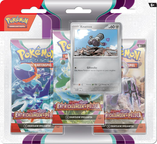 Pokémon Karmesin & Purpur - Entwicklungen in Paldea 3er Blister Knattox Deutsch